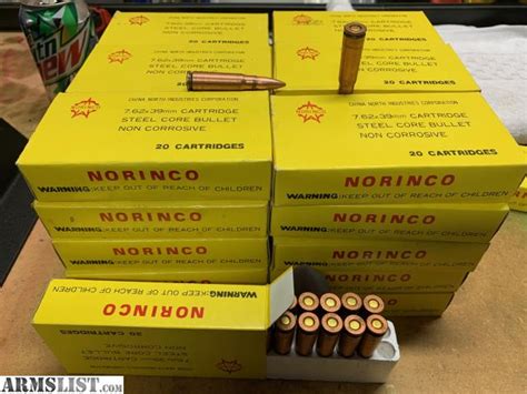 norinco steel core 7.62x39mm yellow box on the armslist|norinco yellow box bullets.